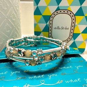 Stella & Dot Ally double wrap Bracelet white - NEW IN BOX